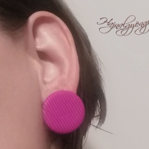 Bedugós nagy kör fülbevaló - magenta - Meska.hu