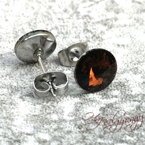 SMOKED TOPAZ fülbevaló 8 mm - ékszer - fülbevaló - pötty fülbevaló - Meska.hu