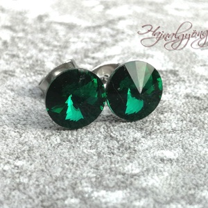 EMERALD fülbevaló 8 mm, Ékszer, Fülbevaló, Pötty fülbevaló, Ékszerkészítés, MESKA