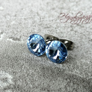  LIGHT SAPPHIRE fülbevaló 8 mm  , Ékszer, Fülbevaló, Pötty fülbevaló, Ékszerkészítés, MESKA