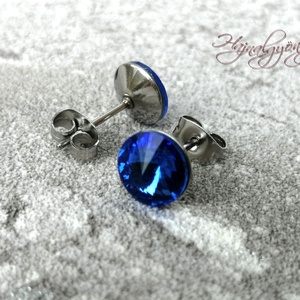 SAPPHIRE fülbevaló 8 mm - ékszer - fülbevaló - pötty fülbevaló - Meska.hu