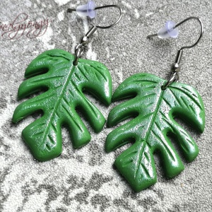 Philodendron fülbevaló - Meska.hu