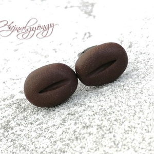 KÁVÉSZEM fülbevaló, Ékszer, Fülbevaló, Pötty fülbevaló, Gyurma, Ékszerkészítés, MESKA