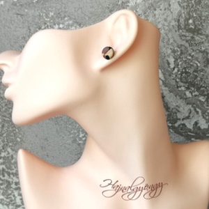 LEOPÁRD fülbevaló - ékszer - fülbevaló - pötty fülbevaló - Meska.hu