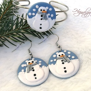 Hóember ékszerszett - Meska.hu