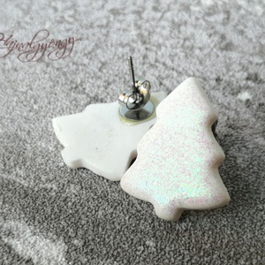 KARÁCSONYFA  fülbevaló, Ékszer, Fülbevaló, Pötty fülbevaló, Gyurma, Ékszerkészítés, MESKA