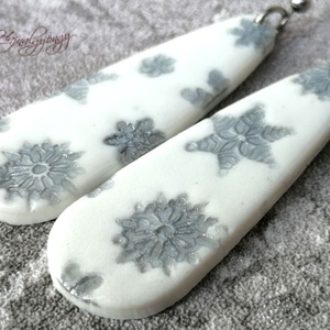 EZÜST HÓPIHE  fülbevaló - ékszer - fülbevaló - lógó csepp fülbevaló - Meska.hu