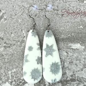 EZÜST HÓPIHE  fülbevaló - ékszer - fülbevaló - lógó csepp fülbevaló - Meska.hu