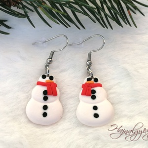 Hóember fülbevaló - Meska.hu