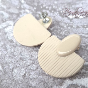 BÉZS MINIMÁL fülbevaló - ékszer - fülbevaló - lógó fülbevaló - Meska.hu