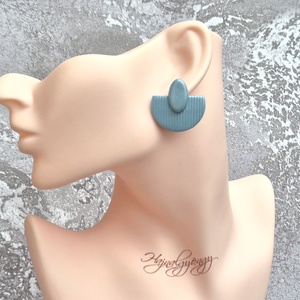 KÉK MINIMÁL fülbevaló - ékszer - fülbevaló - lógó fülbevaló - Meska.hu