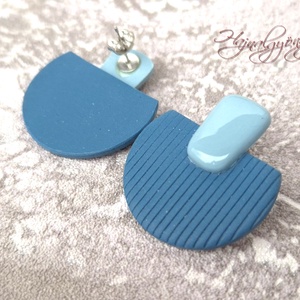 KÉK MINIMÁL fülbevaló - ékszer - fülbevaló - lógó fülbevaló - Meska.hu