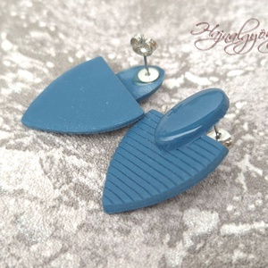 KÉK MINIMÁL fülbevaló - ékszer - fülbevaló - lógó fülbevaló - Meska.hu