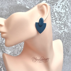 KÉK MINIMÁL fülbevaló - ékszer - fülbevaló - lógó fülbevaló - Meska.hu