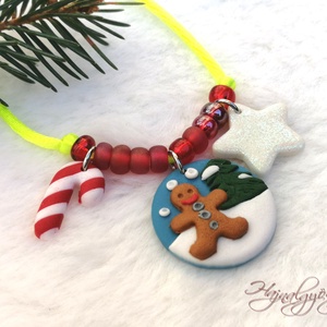 KARÁCSONYI gyerek nyaklánc, Ékszer, Nyaklánc, Medálos nyaklánc, Gyurma, Ékszerkészítés, MESKA