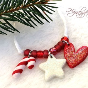 KARÁCSONYI gyerek nyaklánc, Ékszer, Nyaklánc, Medálos nyaklánc, Gyurma, Ékszerkészítés, MESKA