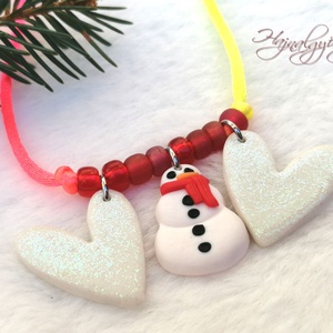 KARÁCSONYI gyerek nyaklánc, Ékszer, Nyaklánc, Medálos nyaklánc, Gyurma, Ékszerkészítés, MESKA