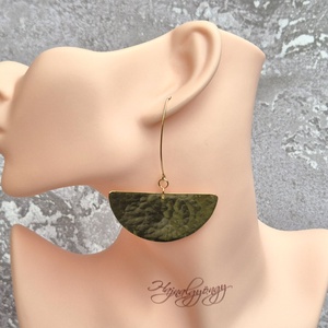 Sárgaréz félkör fülbevaló - ékszer - fülbevaló - lógó fülbevaló - Meska.hu