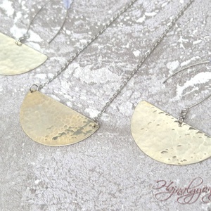 Alpakka félkör fülbevaló - ékszer - fülbevaló - lógó fülbevaló - Meska.hu