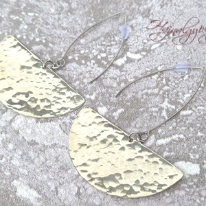 Alpakka félkör fülbevaló - Meska.hu