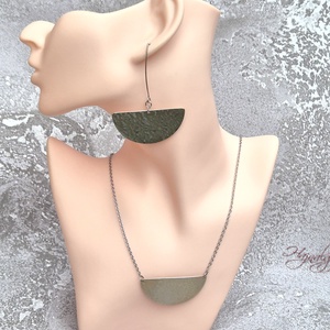 Alpakka félkör fülbevaló - ékszer - fülbevaló - lógó fülbevaló - Meska.hu