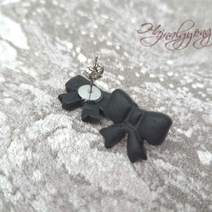 FEKETE MASNI  fülbevaló - ékszer - fülbevaló - pötty fülbevaló - Meska.hu