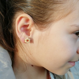 LINZER VIRÁG  fülbevaló - ékszer - fülbevaló - pötty fülbevaló - Meska.hu