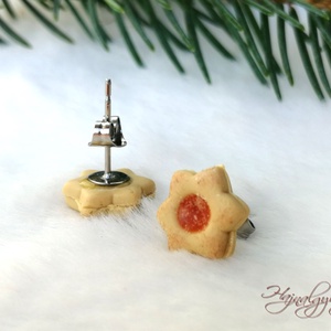 LINZER VIRÁG  fülbevaló - ékszer - fülbevaló - pötty fülbevaló - Meska.hu