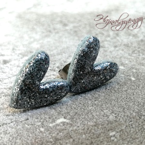 EZÜST SZÍV  fülbevaló - ékszer - fülbevaló - pötty fülbevaló - Meska.hu