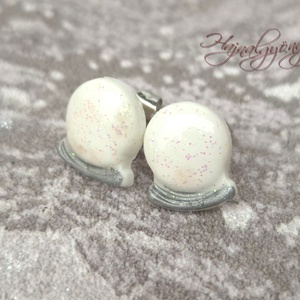 VILÁGÍTÓ HÓGÖMB  fülbevaló - ékszer - fülbevaló - pötty fülbevaló - Meska.hu