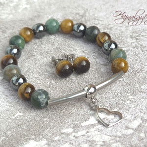 Hematit, indiai achát és tigrisszem szett - Meska.hu