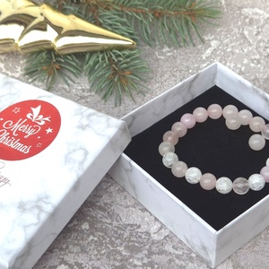 Rózsakvarc és hegyikristály szett - ékszer - ékszerszett - Meska.hu