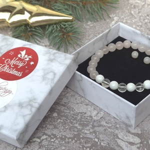 Rózsakvarc és hegyikristály szett - ékszer - ékszerszett - Meska.hu