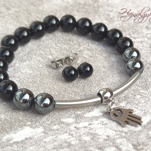 Ónix ásvány ékszerszett - Meska.hu