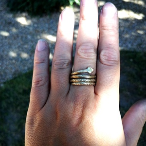 Sárgaréz kígyó gyűrű (mintás) - ékszer - gyűrű - fonódó gyűrű - Meska.hu