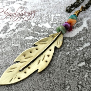 Sárgaréz TOLL nyaklánc - Meska.hu