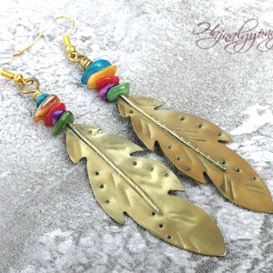 Sárgaréz TOLL fülbevaló - Meska.hu