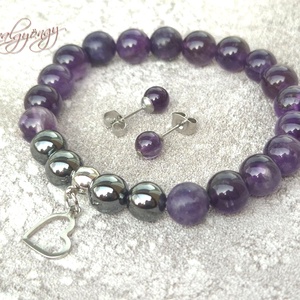 Ametiszt ásvány ékszerszett - ékszer - ékszerszett - Meska.hu