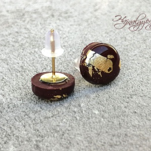 BURGUNDI fülbevaló, Ékszer, Fülbevaló, Pötty fülbevaló, Ékszerkészítés, Gyurma, MESKA