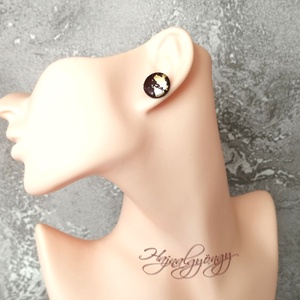 BURGUNDI nagy fülbevaló - ékszer - fülbevaló - pötty fülbevaló - Meska.hu