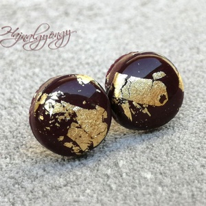 BURGUNDI nagy fülbevaló - ékszer - fülbevaló - pötty fülbevaló - Meska.hu