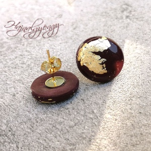 BURGUNDI nagy fülbevaló - ékszer - fülbevaló - pötty fülbevaló - Meska.hu