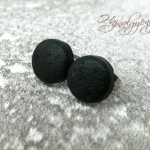 FEKETE fülbevaló, Ékszer, Fülbevaló, Pötty fülbevaló, Ékszerkészítés, Gyurma, MESKA