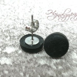 FEKETE fülbevaló - ékszer - fülbevaló - pötty fülbevaló - Meska.hu