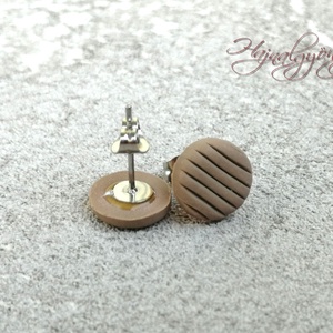 VILÁGOSBARNA fülbevaló - ékszer - fülbevaló - pötty fülbevaló - Meska.hu