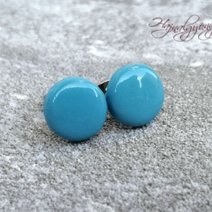 KÉK fülbevaló, Ékszer, Fülbevaló, Pötty fülbevaló, Ékszerkészítés, Gyurma, MESKA