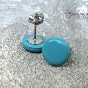 KÉK fülbevaló - ékszer - fülbevaló - pötty fülbevaló - Meska.hu