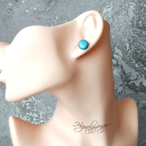 KÉK fülbevaló - ékszer - fülbevaló - pötty fülbevaló - Meska.hu