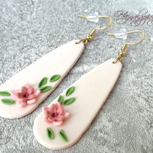 PASZTEL VIRÁG fülbevaló - ékszer - fülbevaló - lógó fülbevaló - Meska.hu