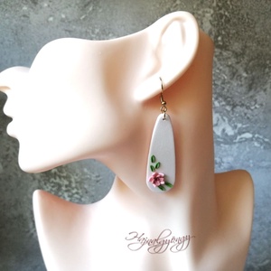 PASZTEL VIRÁG fülbevaló - ékszer - fülbevaló - lógó fülbevaló - Meska.hu